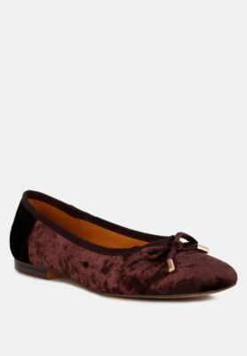 Rag & Co Женские балетки Buckrose Velvet Bow из бархата
