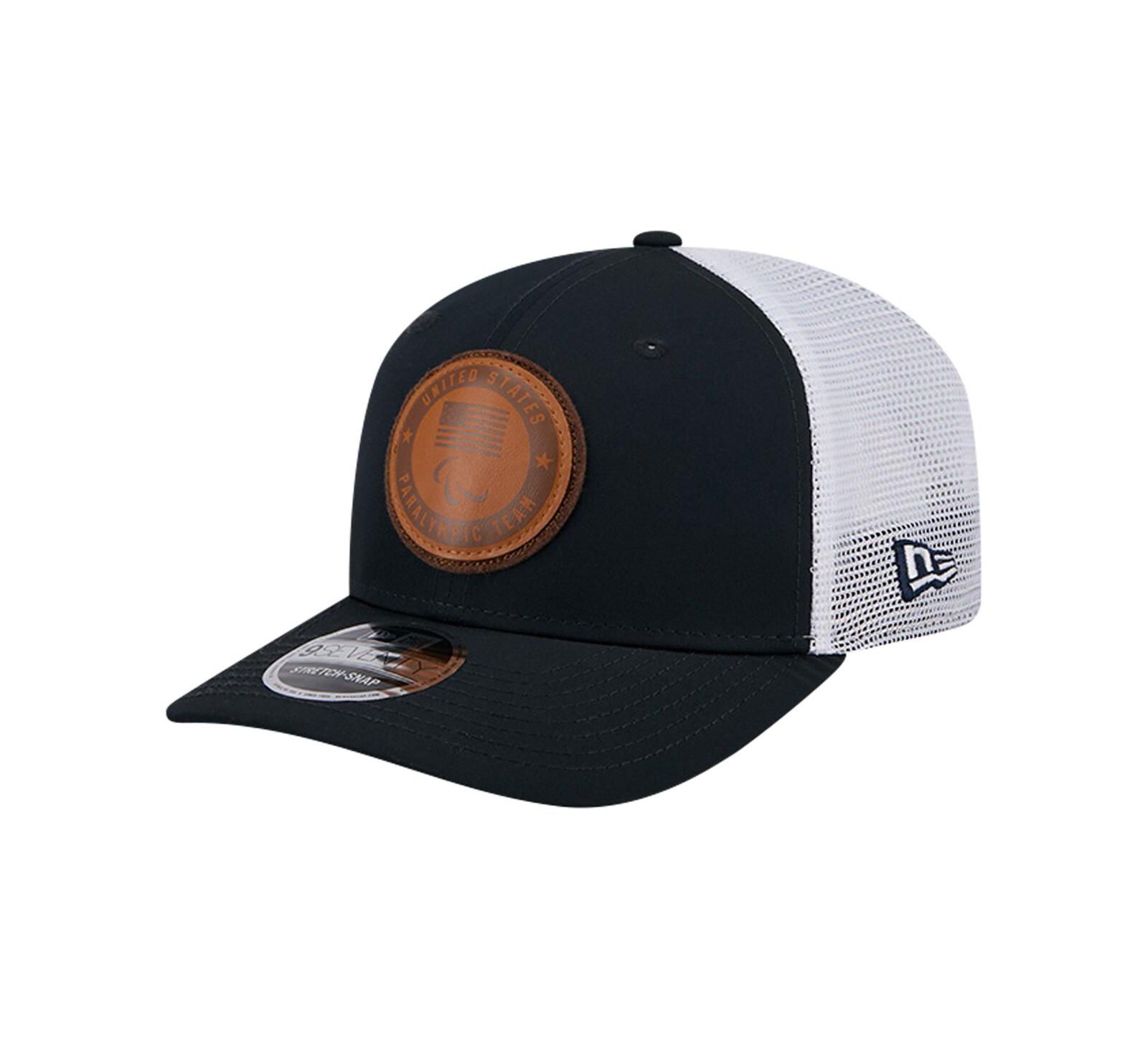 Мужская темно-синяя кепка New Era U.S. Paralympics Leather Patch 9SEVENTY Stretch Snap Adjustable