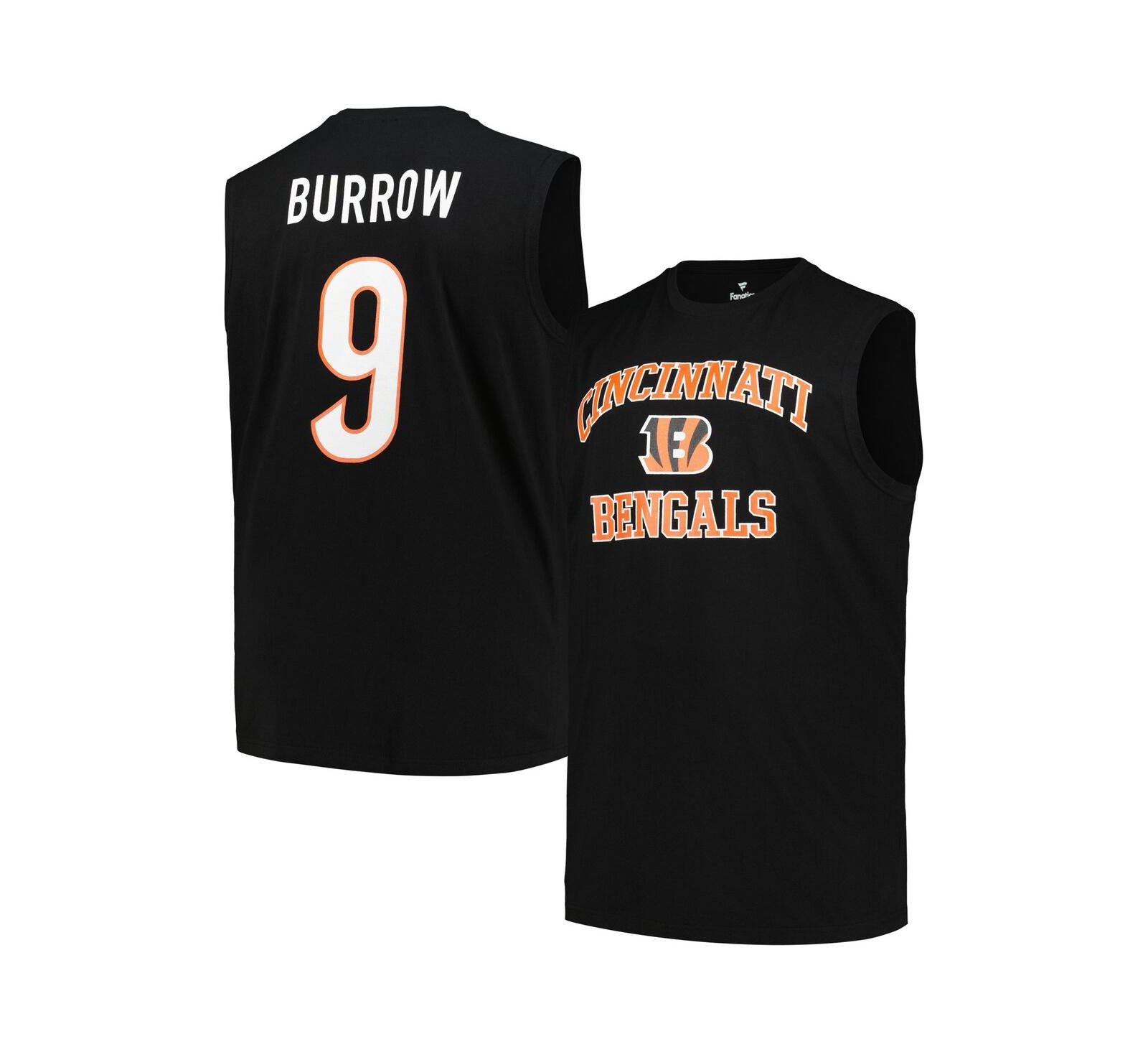 Fanatics Men's Joe Burrow Black Cincinnati Bengals Big & Tall Muscle Tank Top
