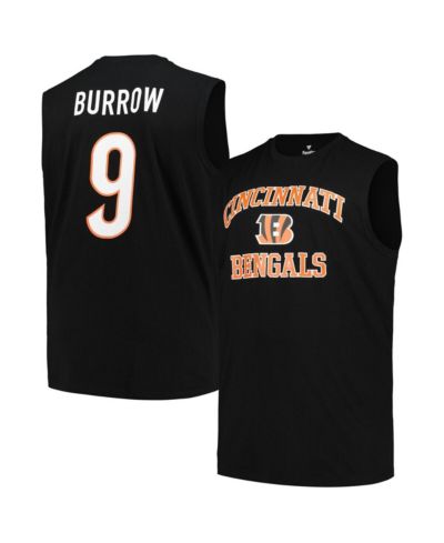 Мужская майка Fanatics Black Joe Burrow Cincinnati Bengals Big & Tall Muscle