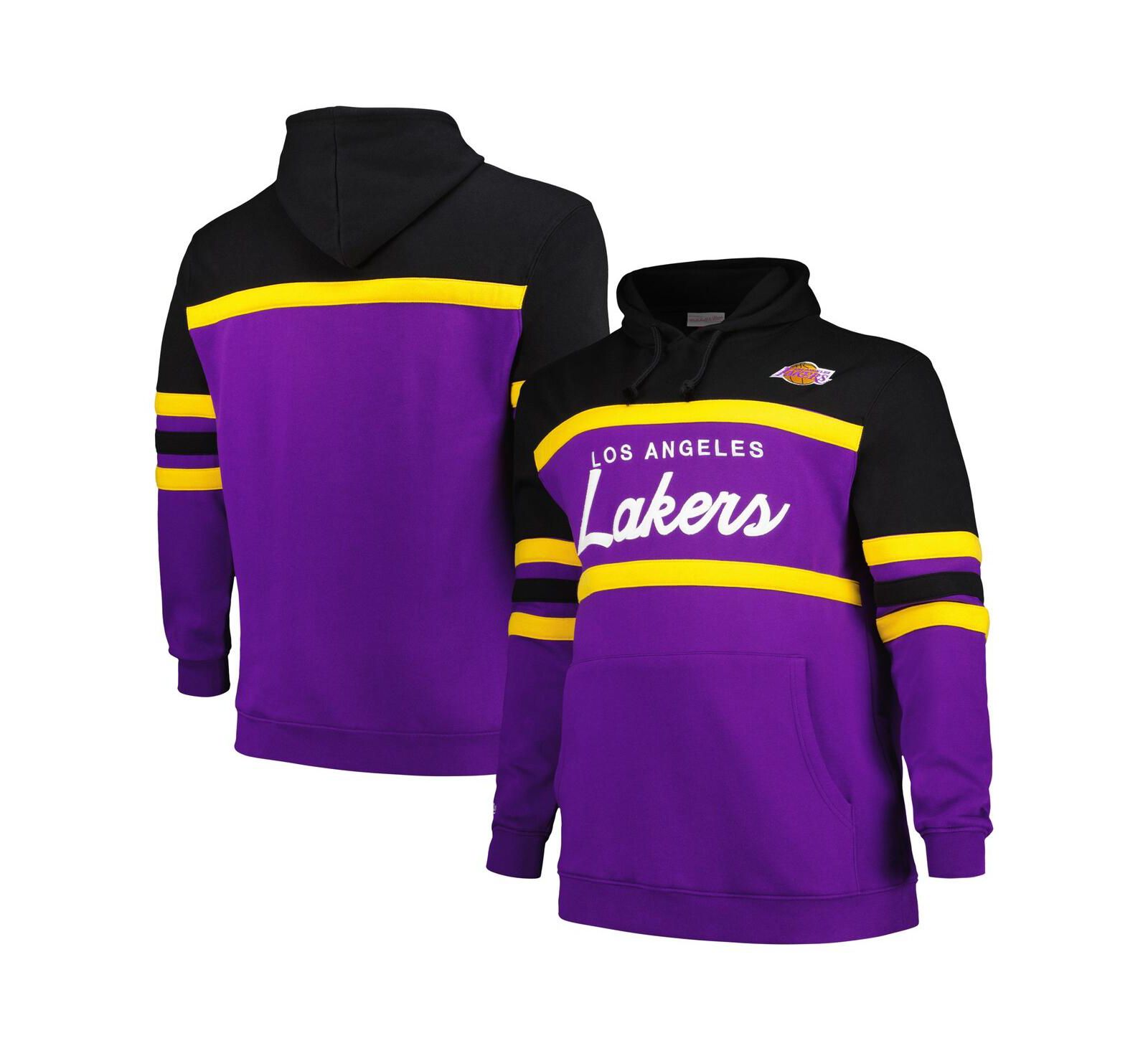 Mitchell & Ness Мужской Black/Purple Los Angeles Lakers Hardwood Classics Head Coach Pullover Hoodie
