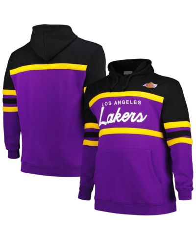 Mitchell & Ness Мужской Black/Purple Los Angeles Lakers Hardwood Classics Head Coach Pullover Hoodie