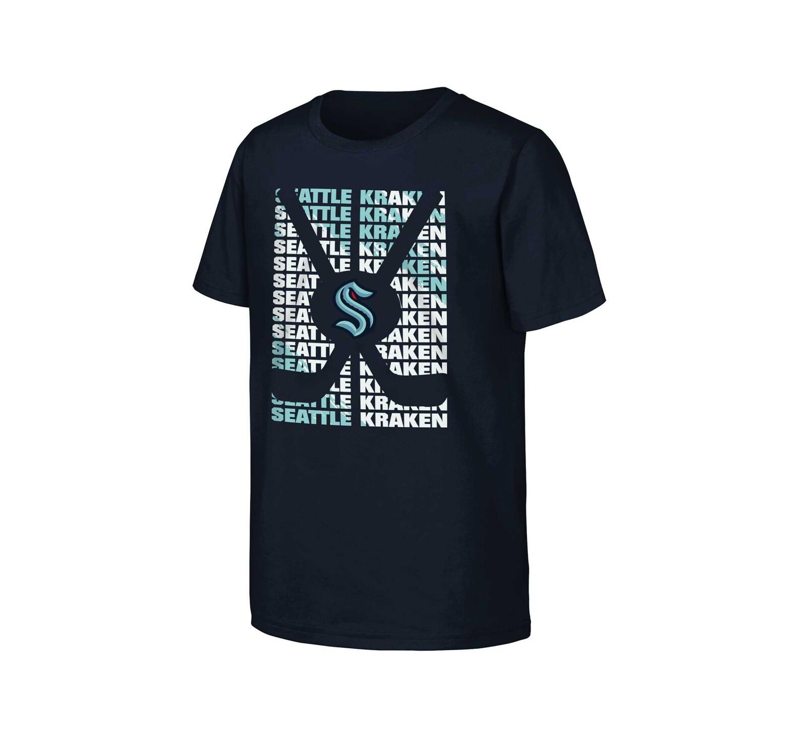 Outerstuff Big Boys and Girls Deep Sea Blue Seattle Kraken Box T-Shirt