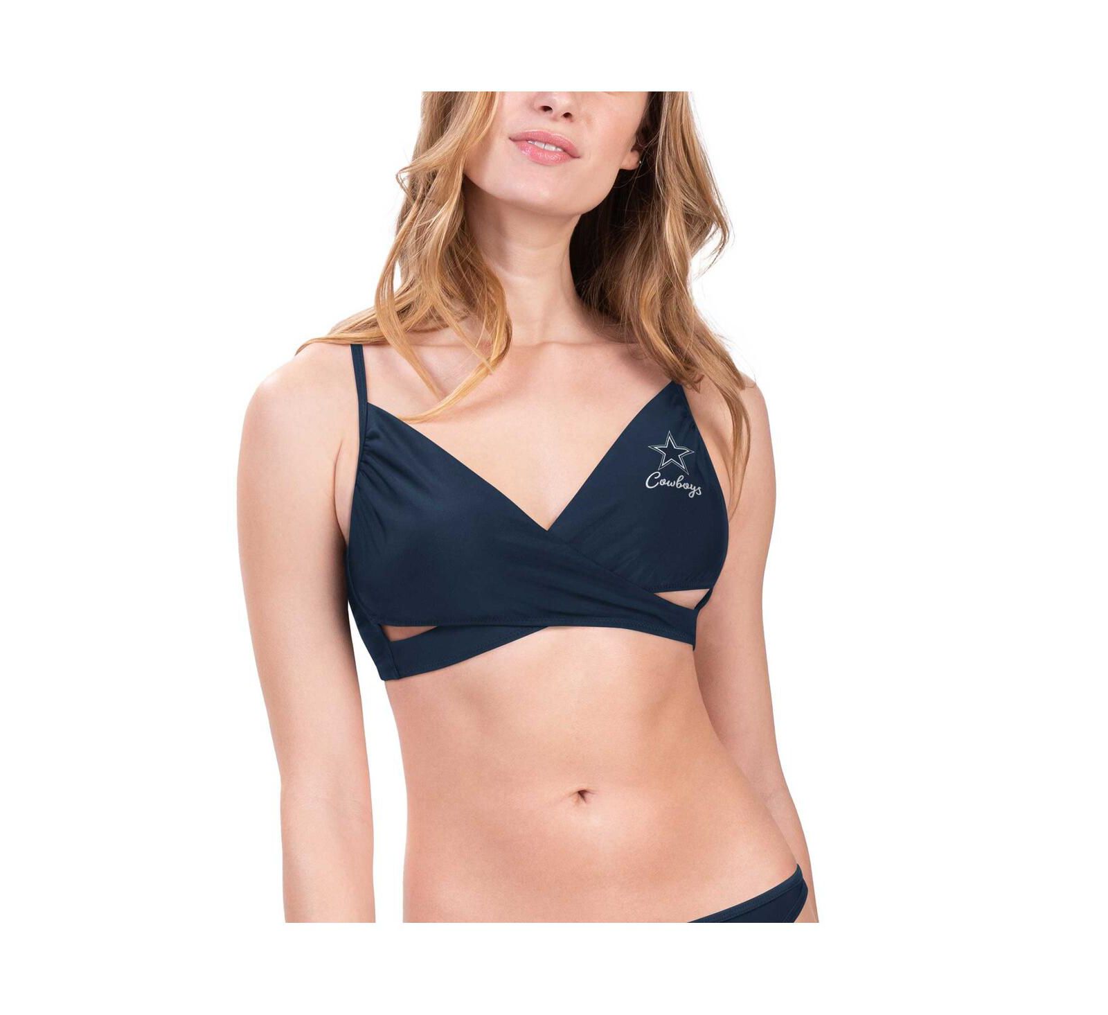 G-III 4Her by Carl Banks Women's Navy Dallas Cowboys Hall of Fame Bikini Top