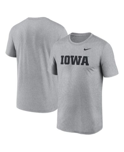 Мужская футболка Nike Heather Gray Iowa Hawkeyes Primetime Legend Wordmark