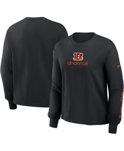 Nike Женская футболка Cincinnati Bengals с длинным рукавом, черная