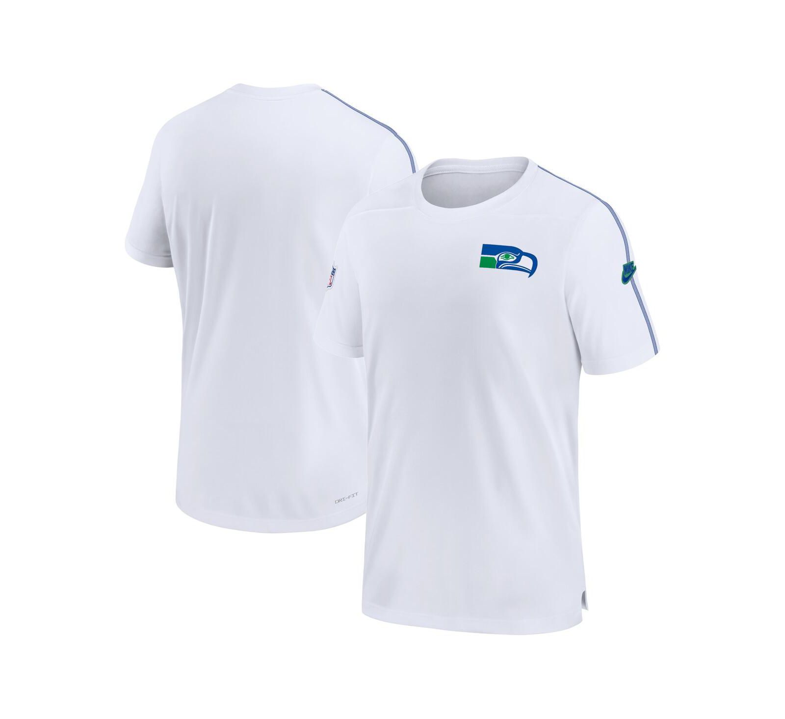 Nike топ Nike Men's White Seattle Seahawks Sideline Alternate Logo Coach Performance