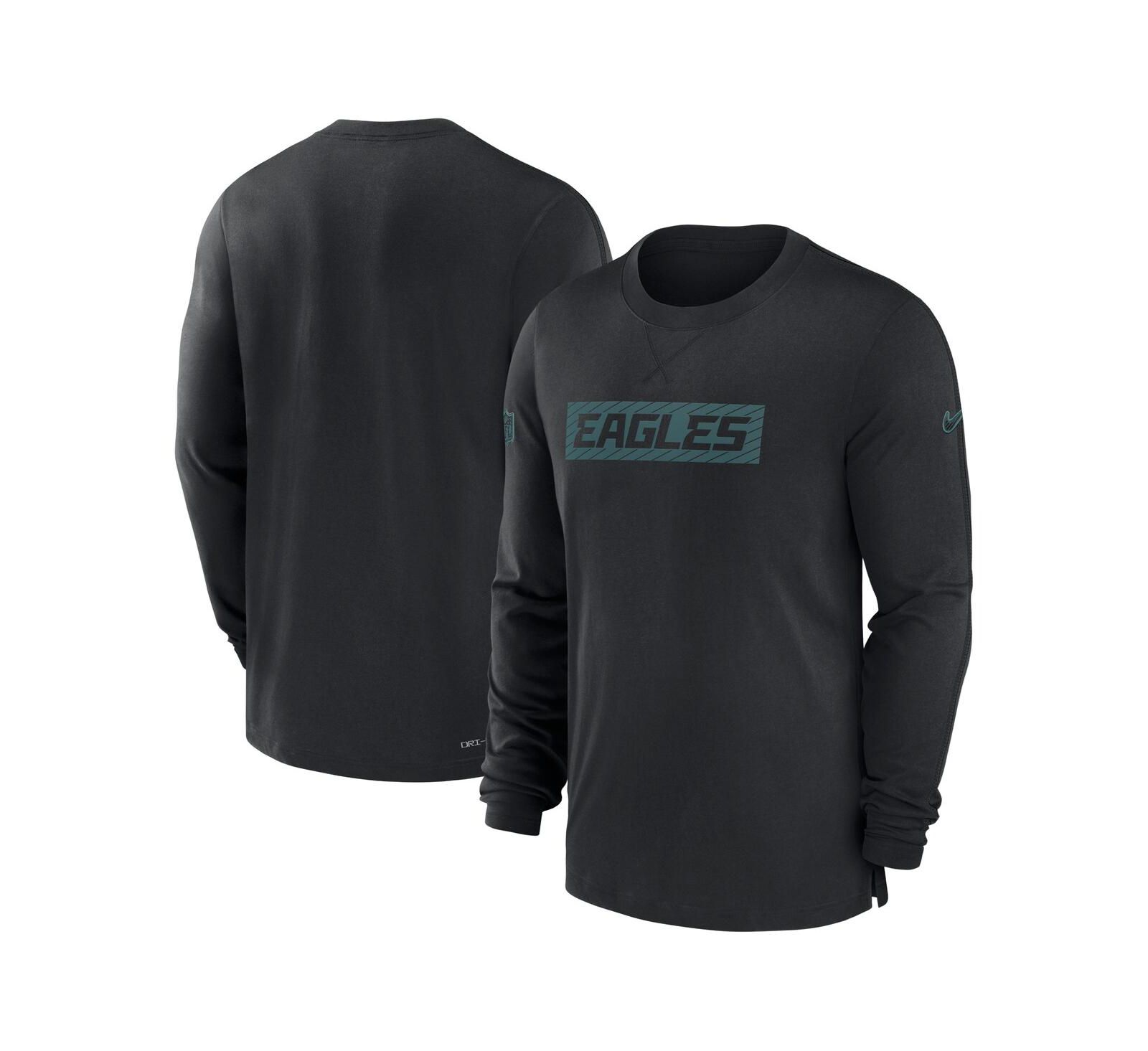 Nike Men's Black Philadelphia Eagles Sideline Player Performance Long Sleeve T-Shirt