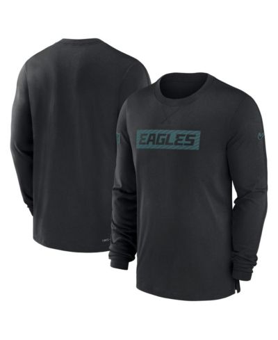 Мужская футболка Nike Philadelphia Eagles Sideline Player Performance, черная, с длинным рукавом