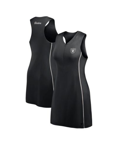 Fanatics Women's Black Las Vegas Raiders Studio Boost Athletic Half-Zip Dress