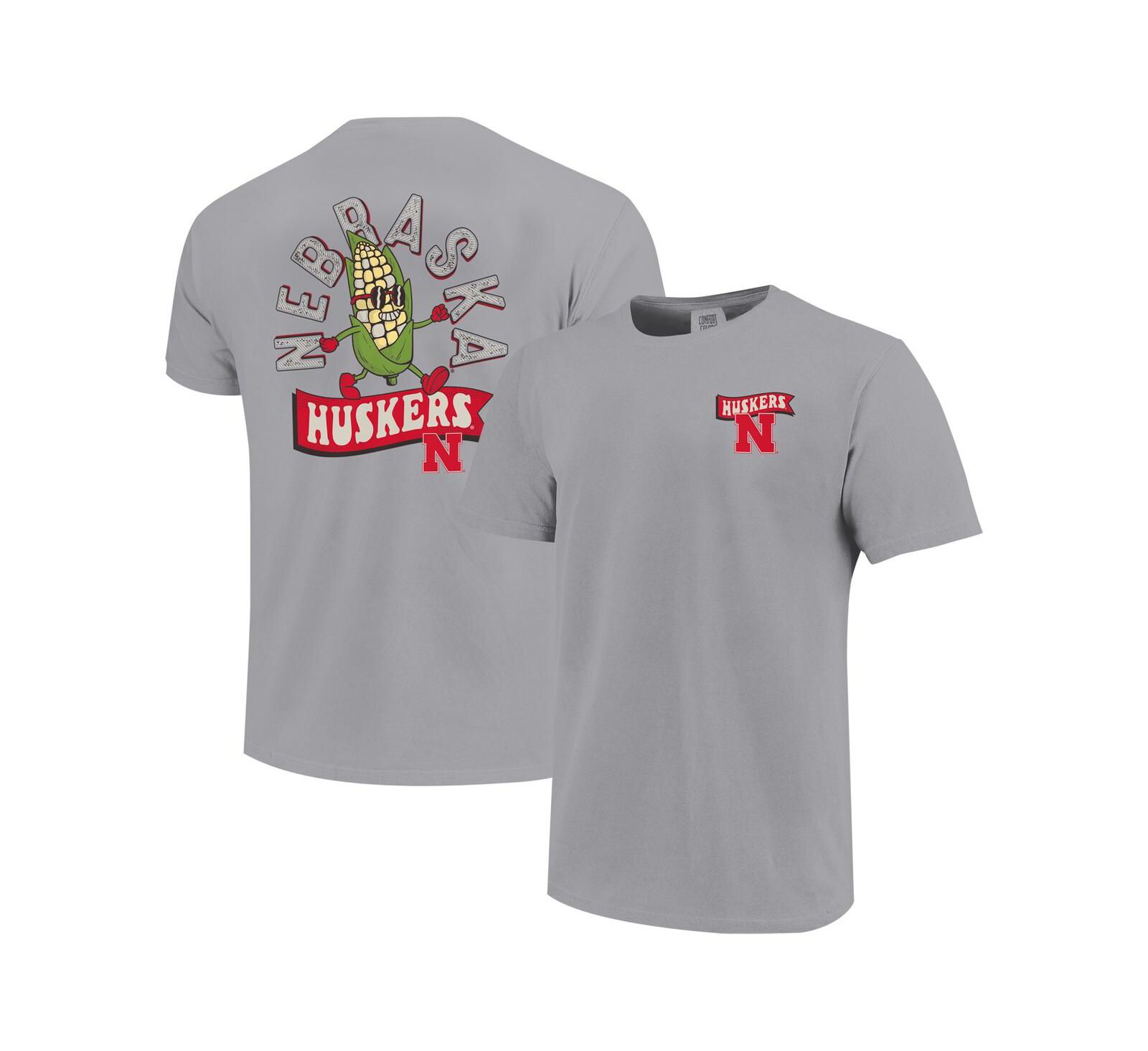 Image One Футболка Comfort Colors, серая, для мальчиков и девочек, Nebraska Huskers