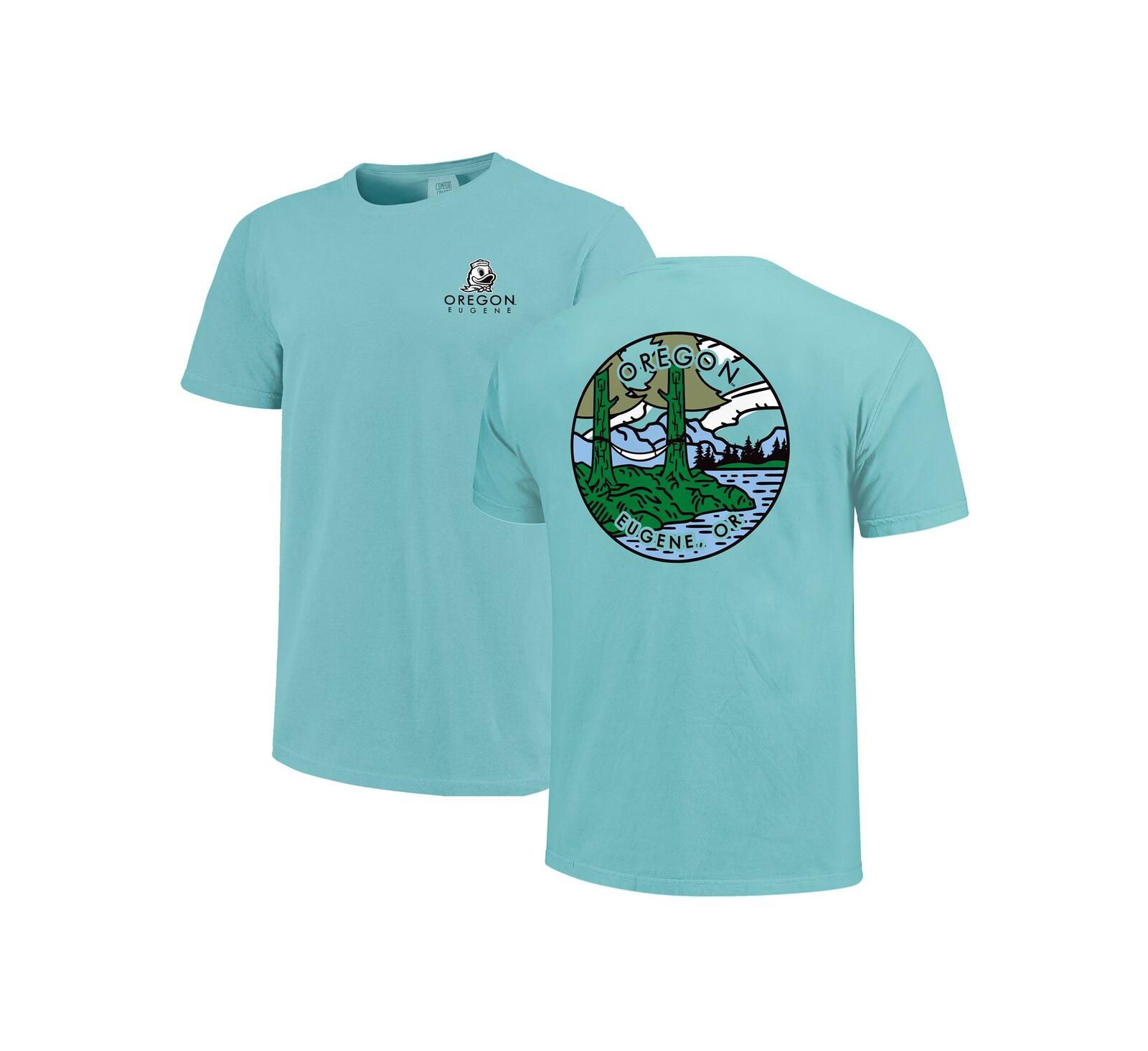 Image One Men's and Women's Teal Oregon Ducks Scenic Comfort Colors T-Shirt