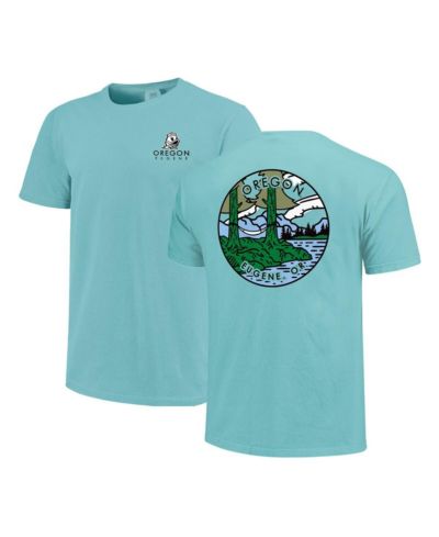 Мужская и женская футболка Image One Teal Oregon Ducks Scenic Comfort Colors