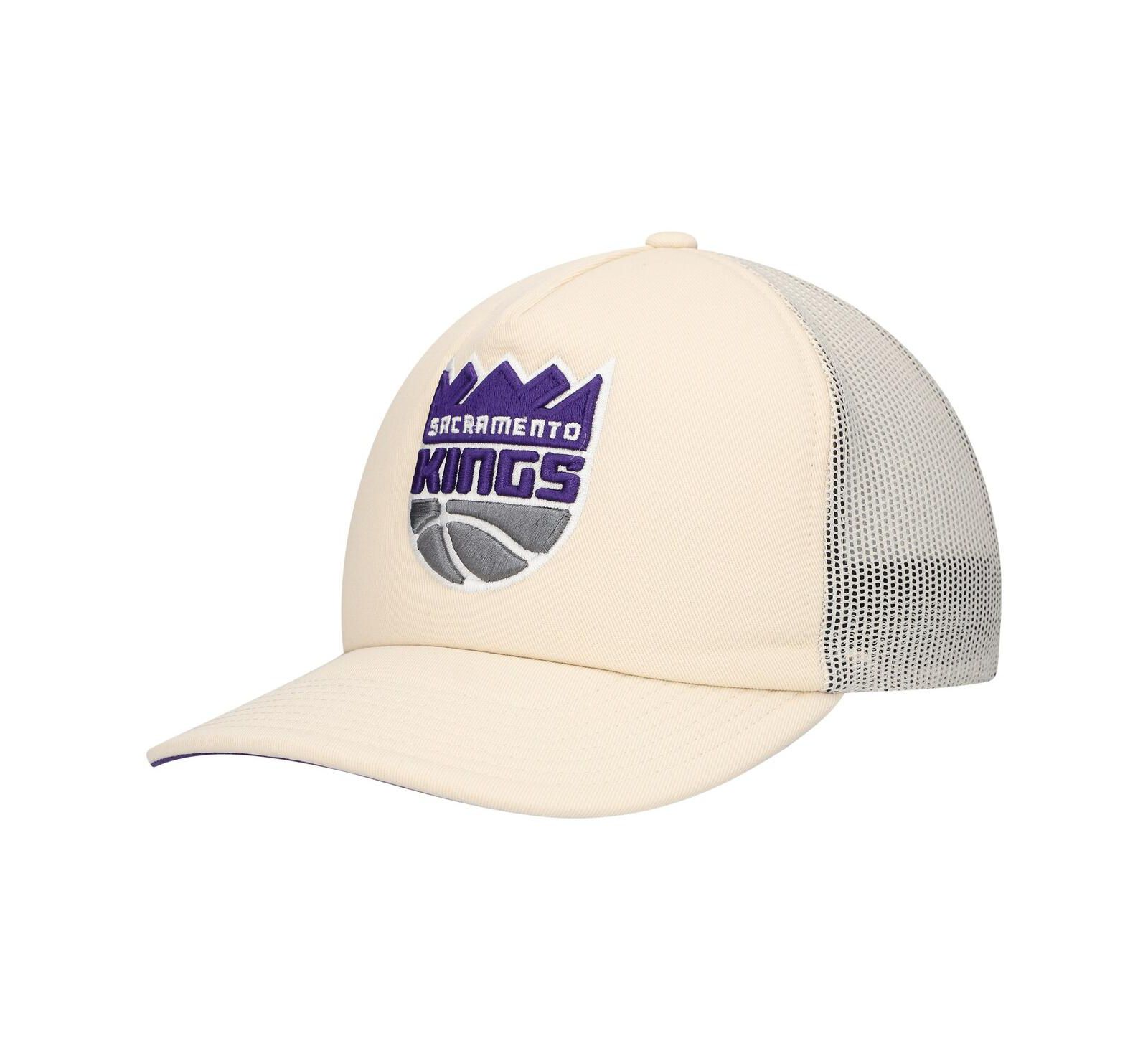 Mitchell & Ness Мужская Cream Sacramento Kings Trucker Adjustable Hat