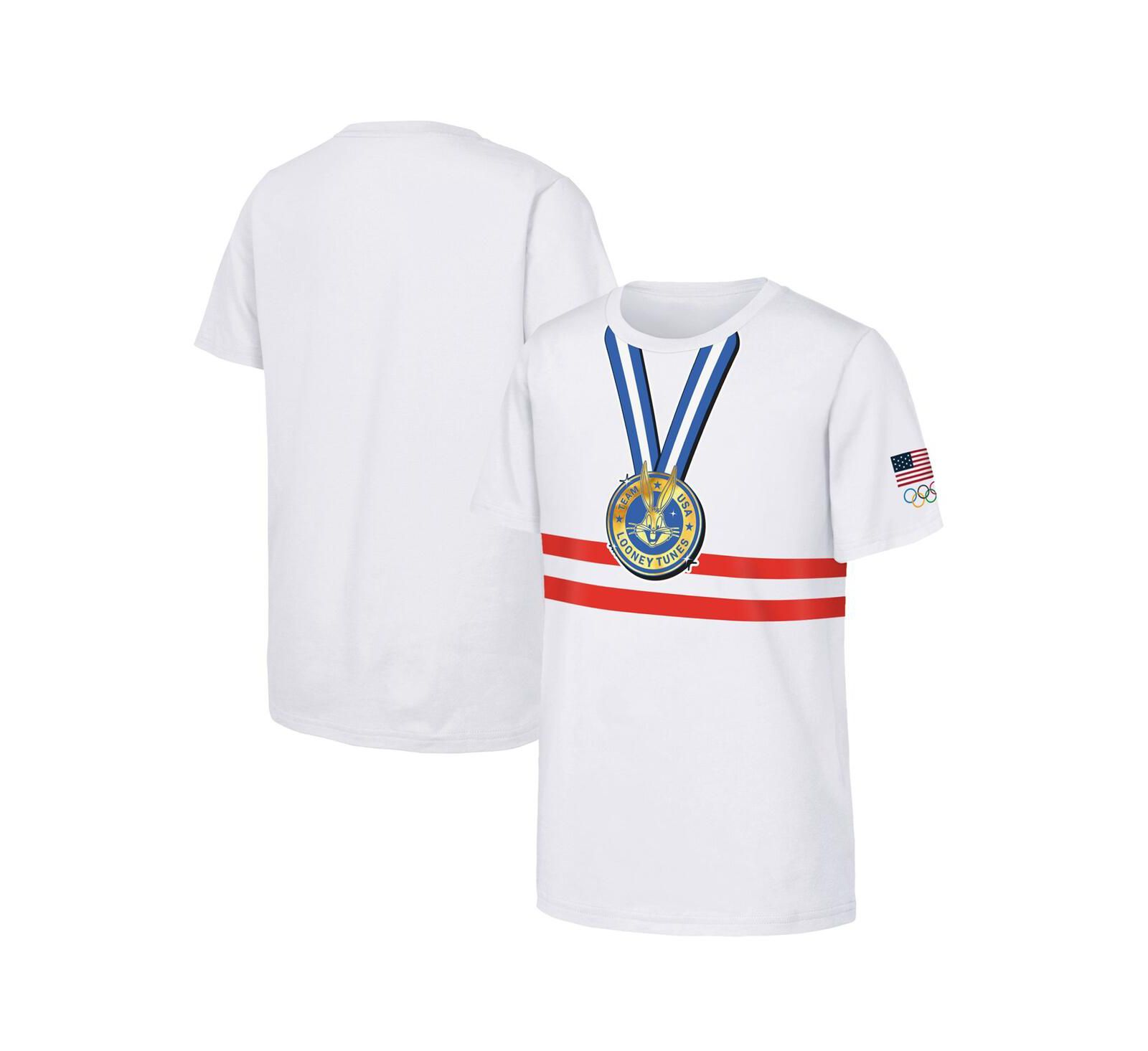 Футболка Outerstuff White Team USA Looney Tunes Gold Medal Winner для мальчиков и девочек
