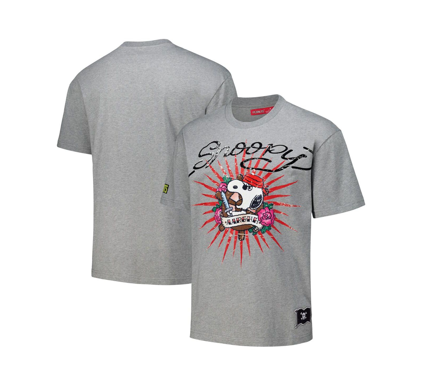 Freeze Max Мужская футболка Peanuts Snoopy Tattoo Loose Fit Heather Charcoal