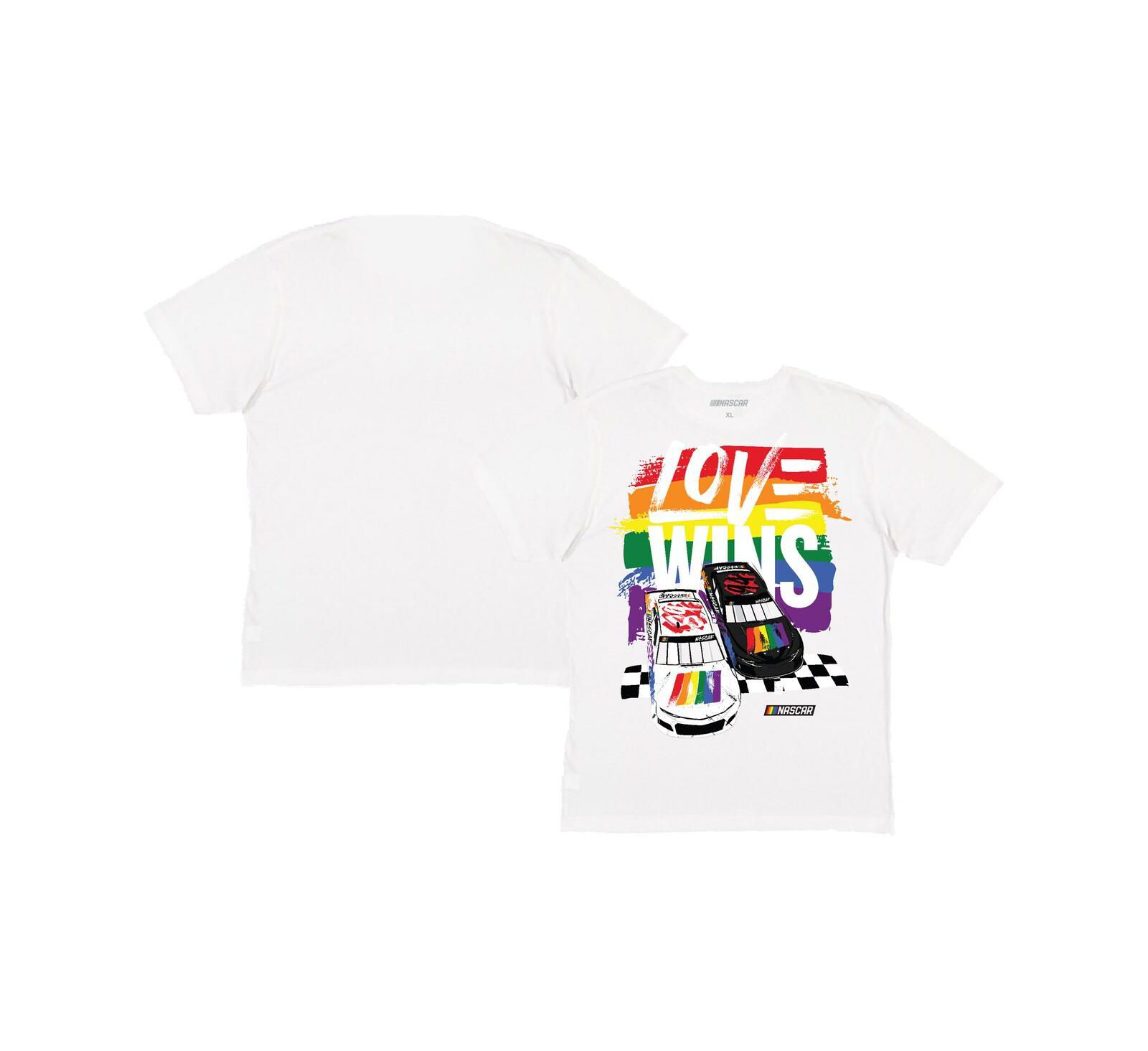 Checkered Flag Sports Мужская футболка NASCAR Love Wins Pride, White