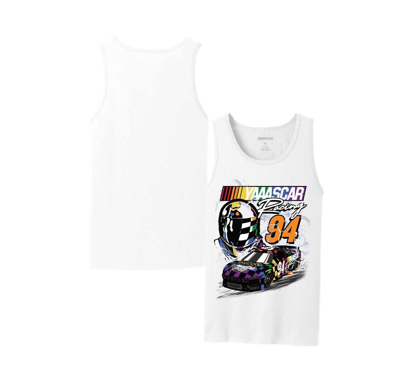 Мужская майка Checkered Flag Sports White NASCAR YAAASCAR Pride