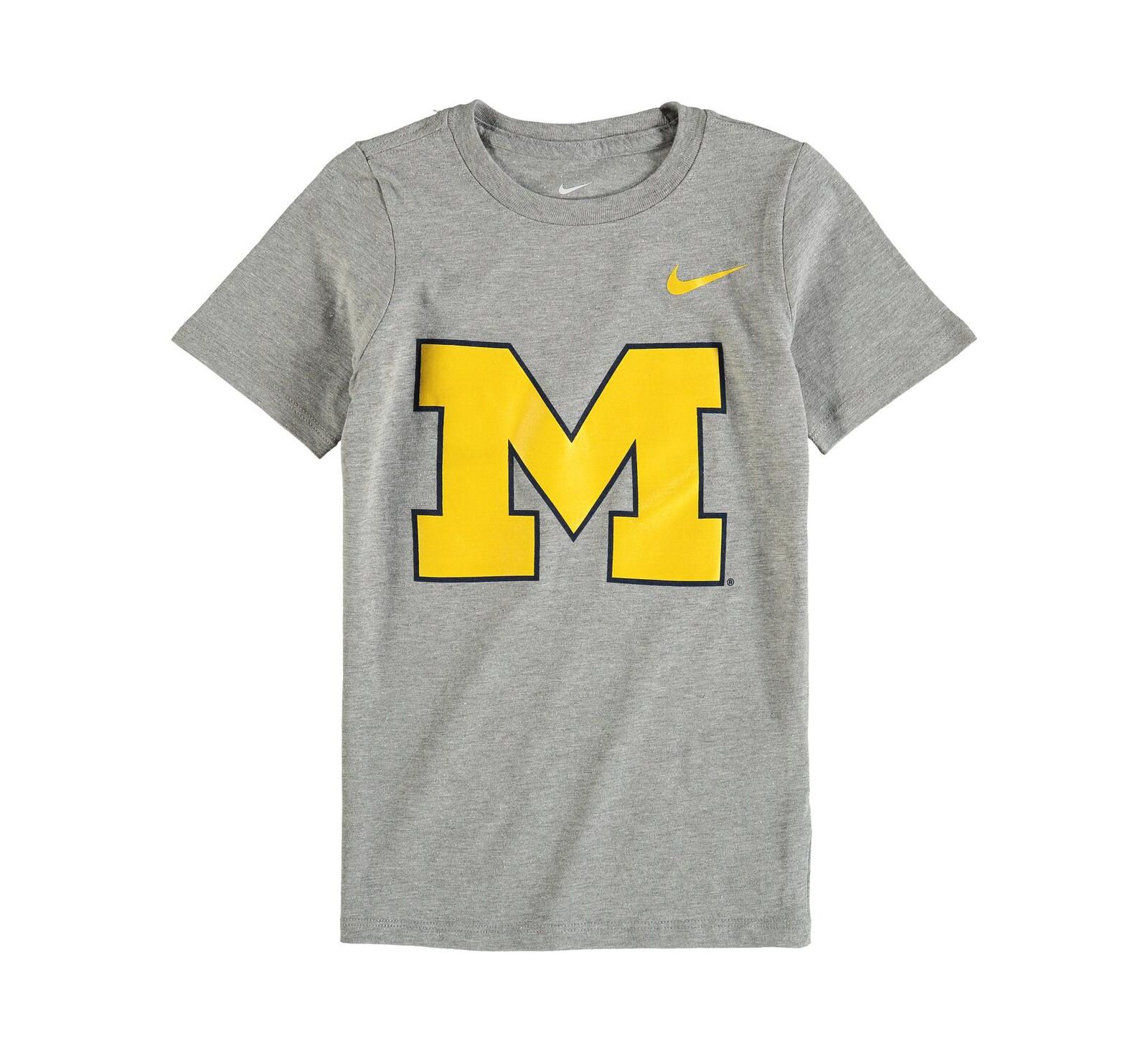 Nike Детская футболка с логотипом Michigan Wolverines, цвет угольный