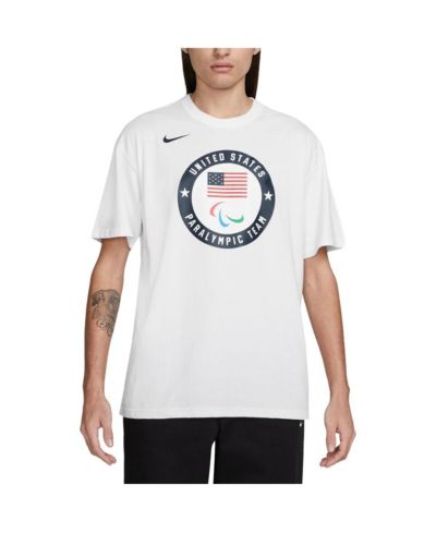 Nike Мужская футболка Team USA 2024 Summer Paralympics Media Day Look Essentials, белая
