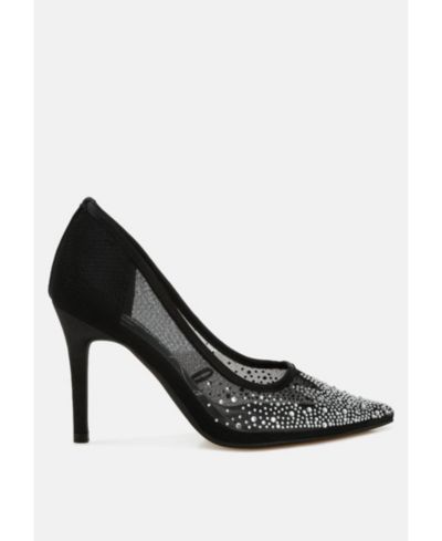 Туфли-лодочки London Rag High Ball Mesh Rhinestone Stiletto Pumps