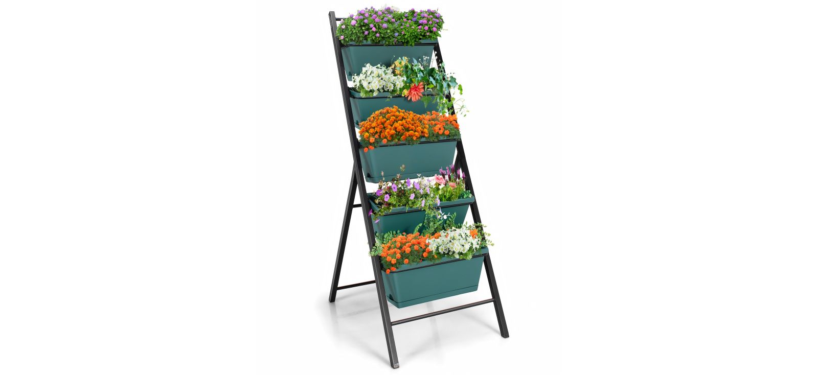 SUGIFT 5-Tier Vertical Garden Planter Box Elevated Raised Bed with 5 Containers