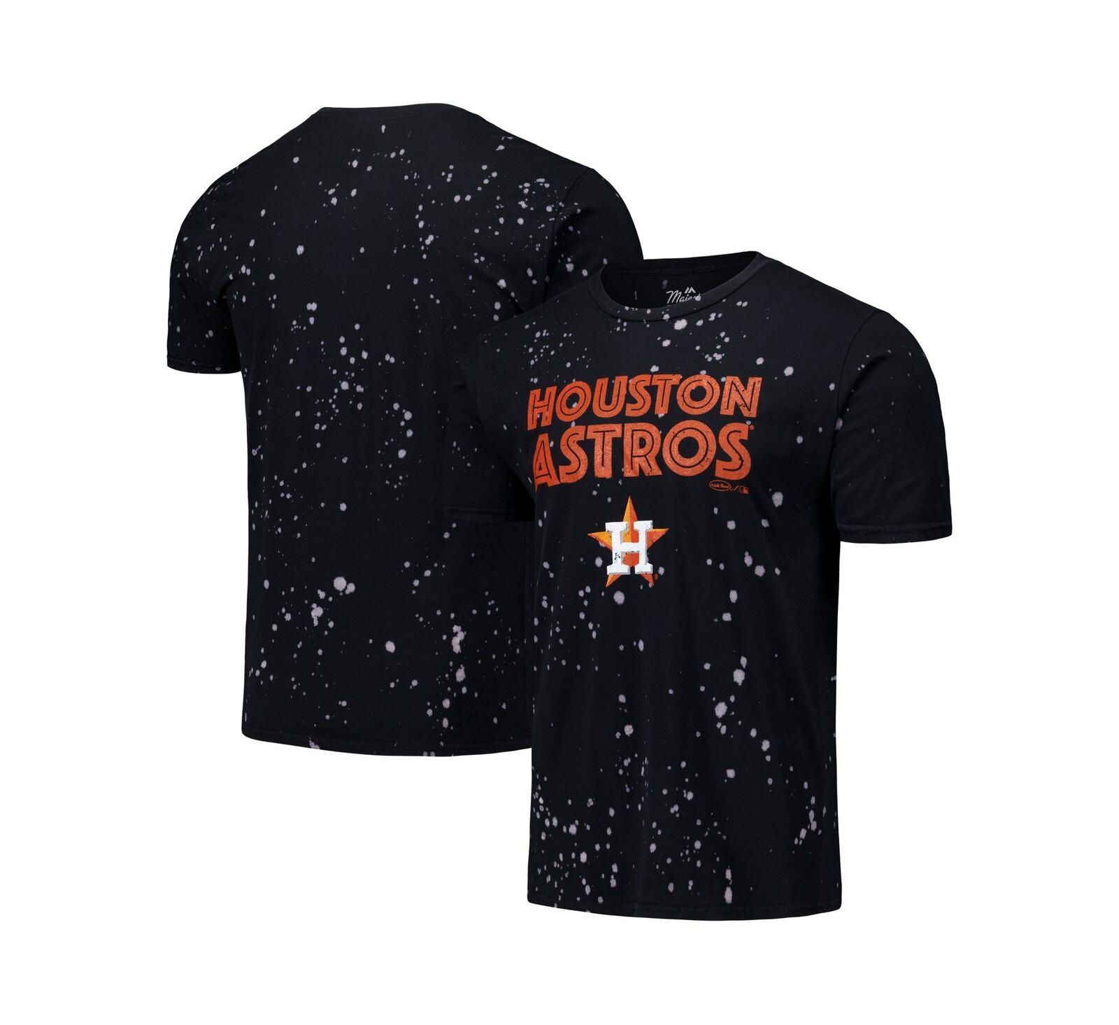 Мужская футболка Majestic Houston Astros Black/White Splatter