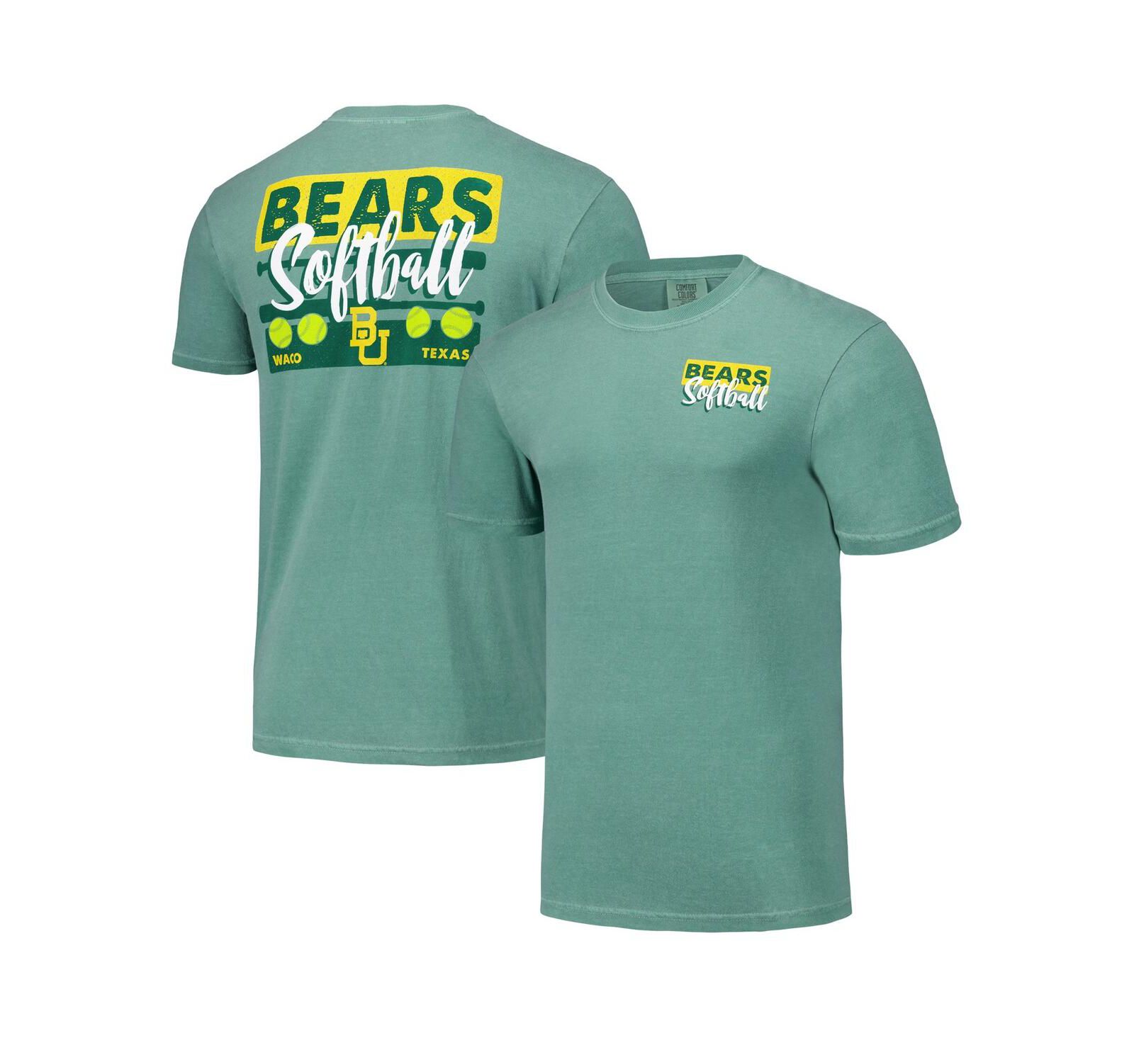 Image One Мужская и Женская футболка Comfort Colors с принтом Baylor Bears Gritty Softball Bats, зеленая