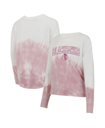 Concepts Sport Women's Pink/White Chicago Blackhawks Orchard Tie-Dye Long Sleeve T-Shirt