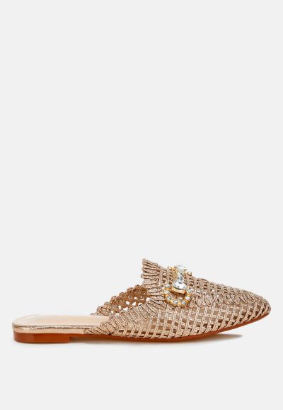 Rose gold metallic weaved fabric