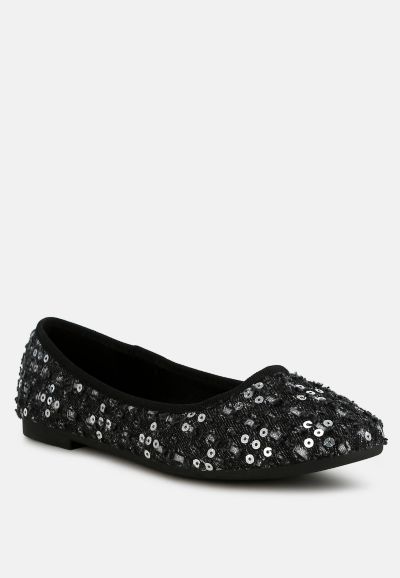 London Rag Women's Sujet Sequin Ballet Flats