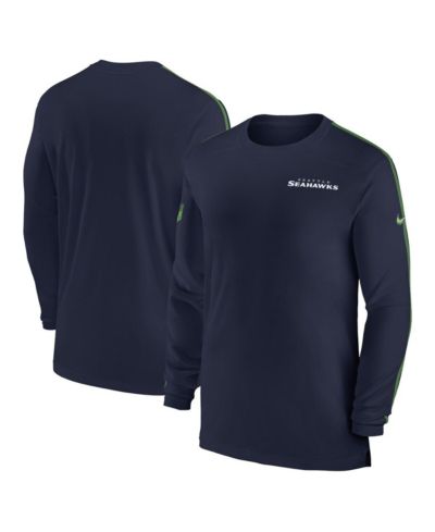 Мужская футболка Nike Seattle Seahawks Sideline Coach UV Performance с длинным рукавом, цвет College Navy