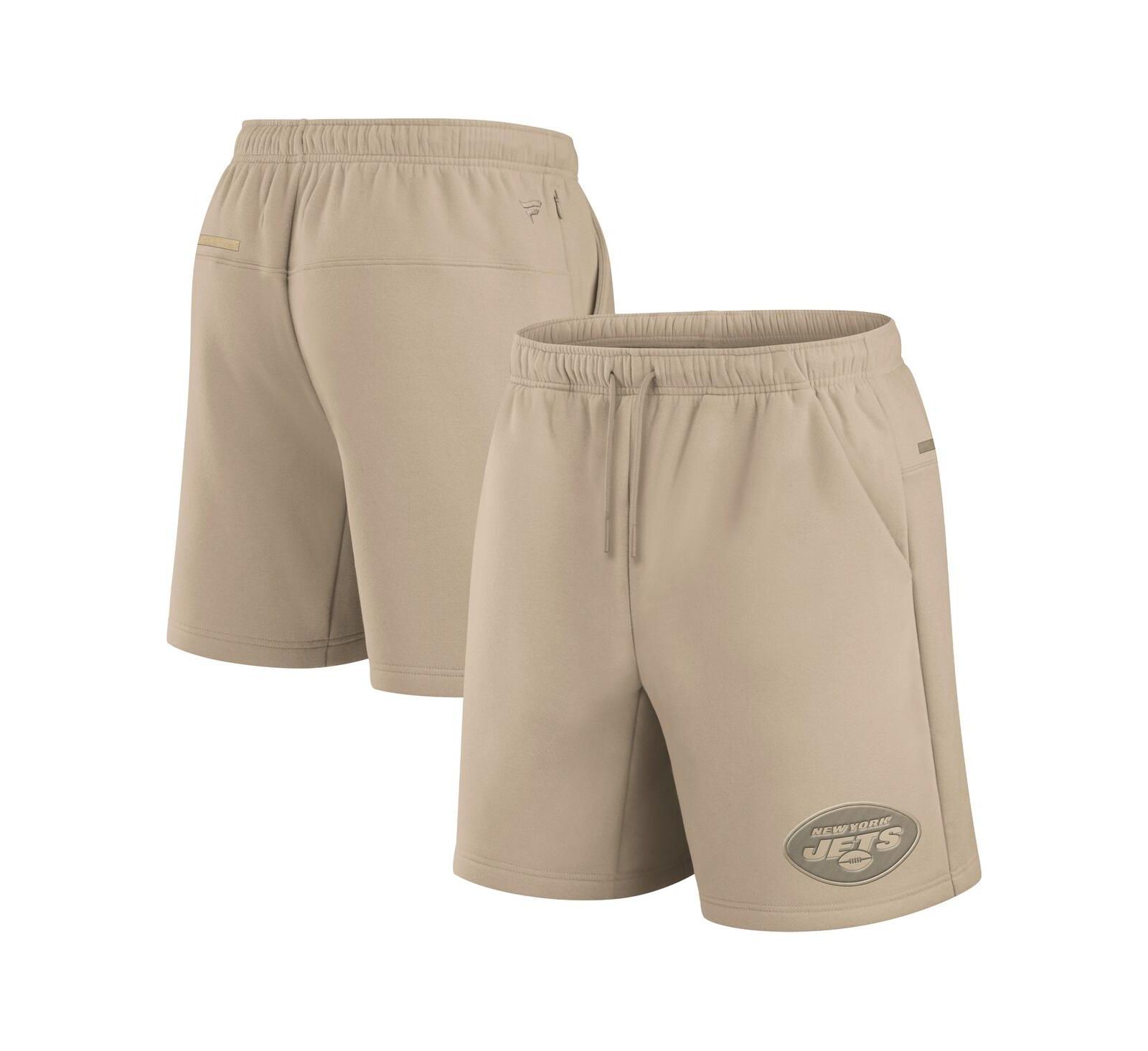 Шорты Fanatics Khaki New York Jets Elements Super Soft Fleece для мужчин и женщин