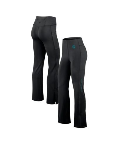 Женские леггинсы Fanatics Black Miami Dolphins Studio Fitted Flared