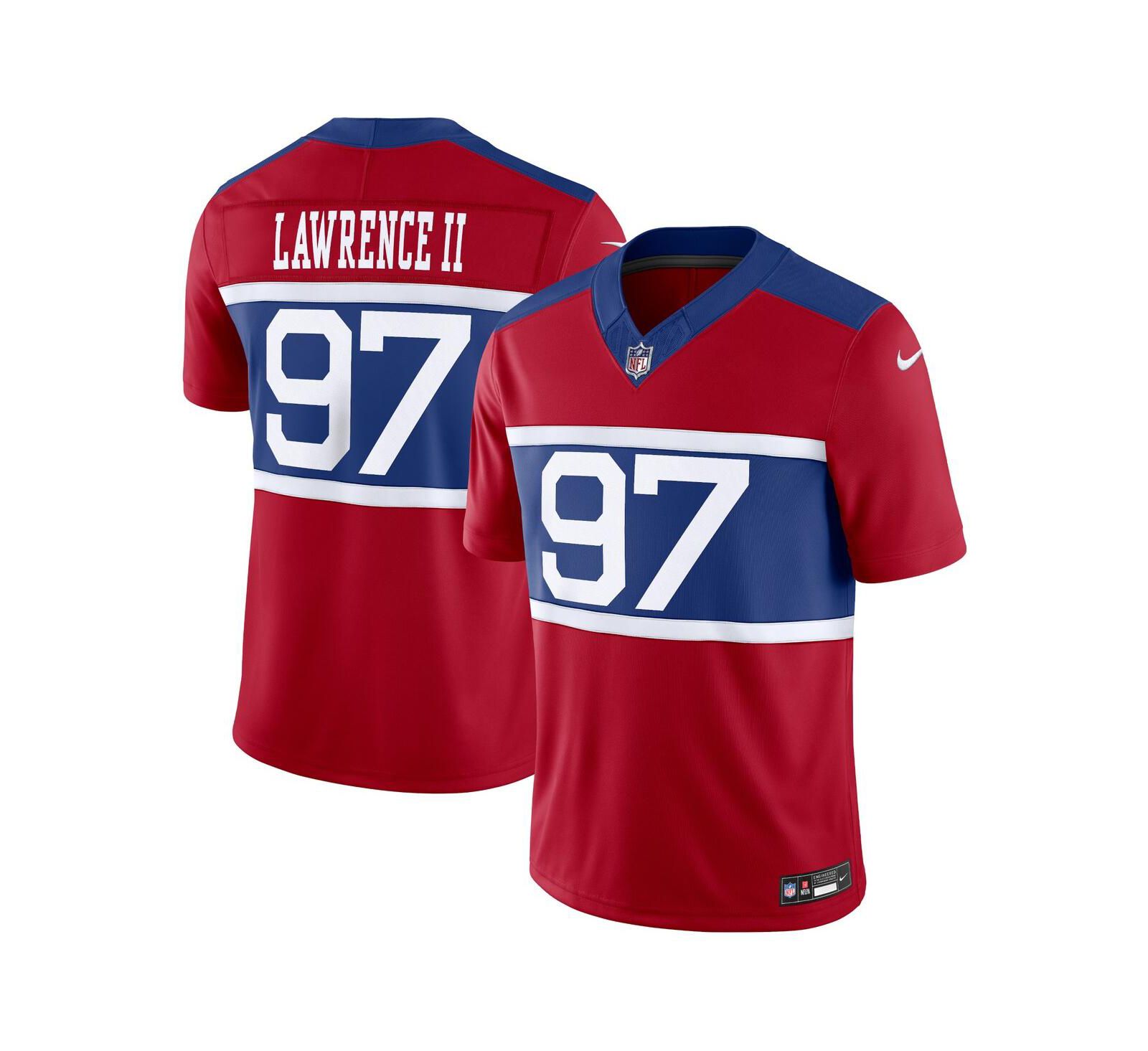 Nike Мужская джерси Dexter Lawrence II Century Red New York Giants Alternate Vapor F.U.S.E. Limited