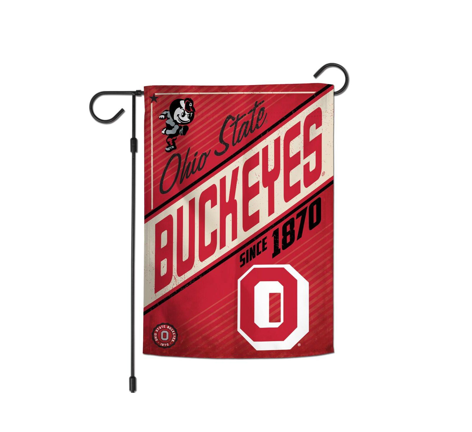 WinCraft Ohio State Buckeyes 12" x 18" Throwback Logo Double-Sided Garden Flag