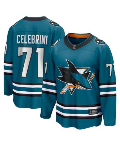Мужское джерси Fanatics Macklin Celebrini Teal San Jose Sharks Home Breakaway