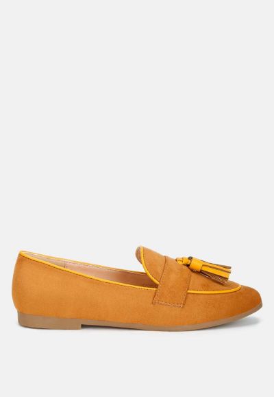 Лоферы Rag and Co Womens Folklore Micro Suede с кисточками