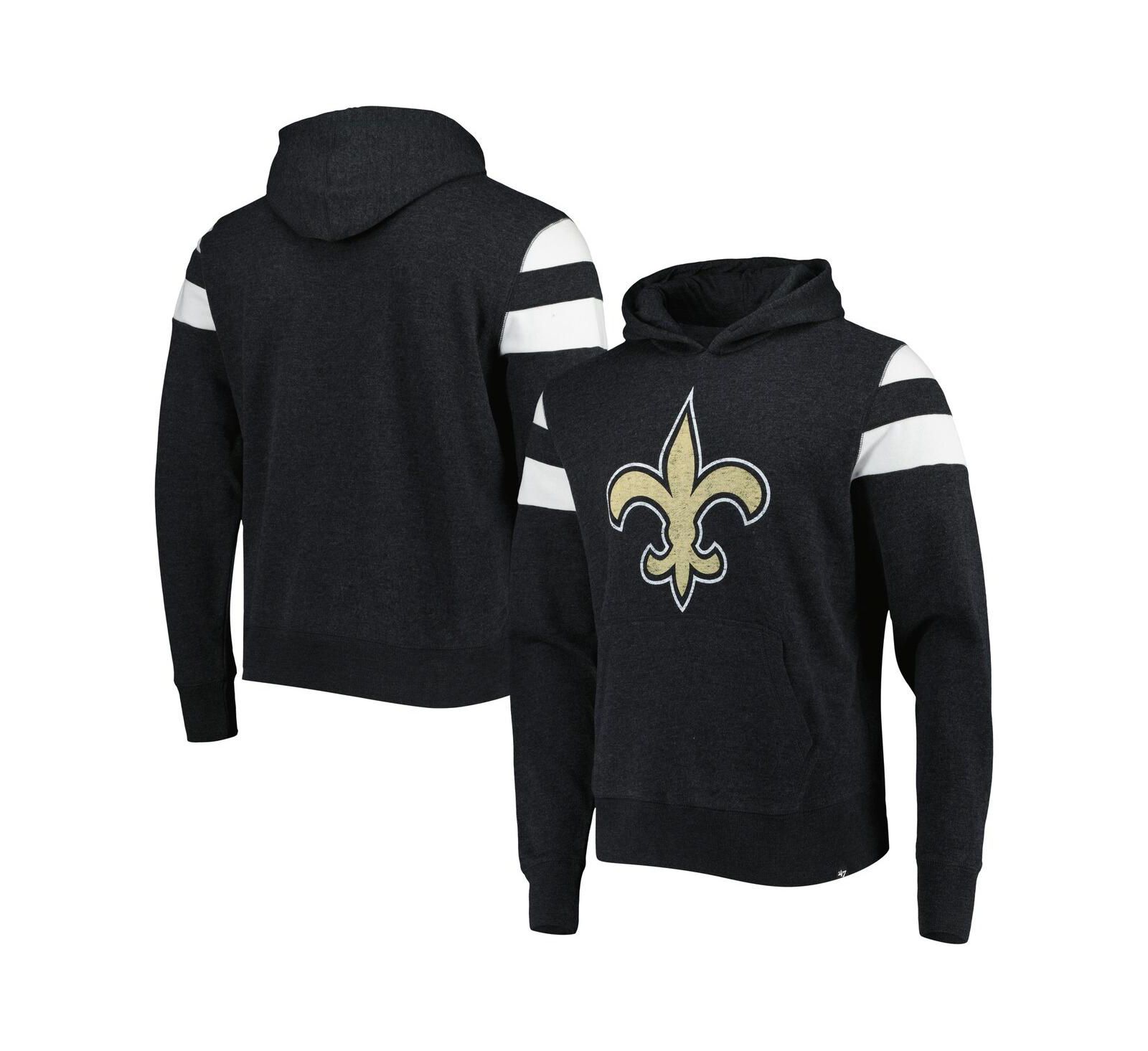 '47 Brand Men's Heathered Black New Orleans Saints Premier Nico Pullover Hoodie