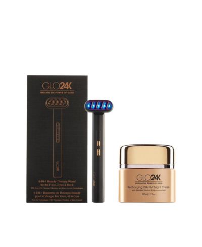 GLO24K насадка для терапии лица, глаз и шеи 6-в-1 и ночной крем 24K