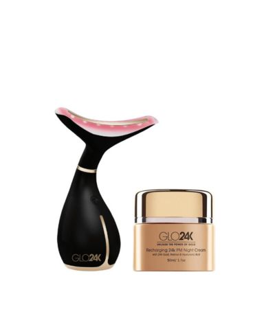 GLO24K LED массажер для лица и шеи + 24k Night Cream