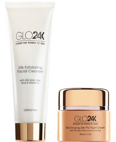 GLO24K Очищающее средство для лица и ночной крем