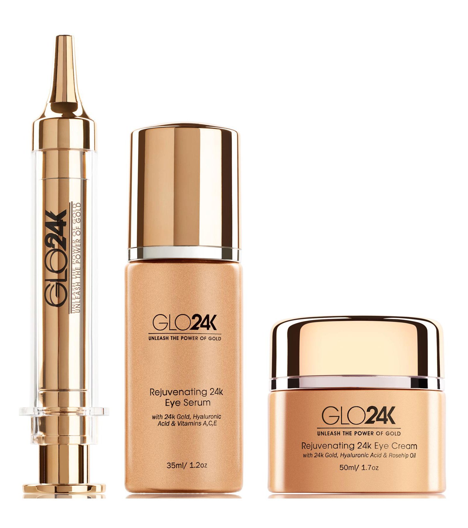 GLO24K набор для ухода за кожей лица: крем для мгновенного лифтинга 24k, крем для кожи вокруг глаз и сыворотка для глаз