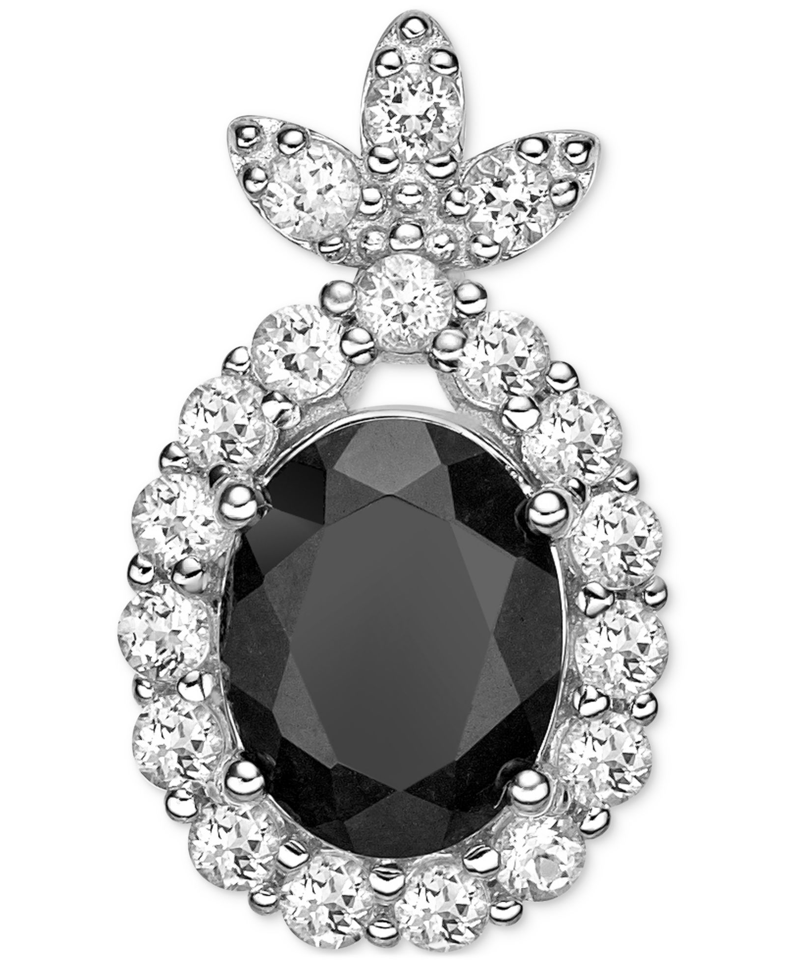 Подвеска с сапфиром (2-1/4 ct. t.w.) и белым сапфиром (1/2 ct. t.w.) из стерлингового серебра, 18"