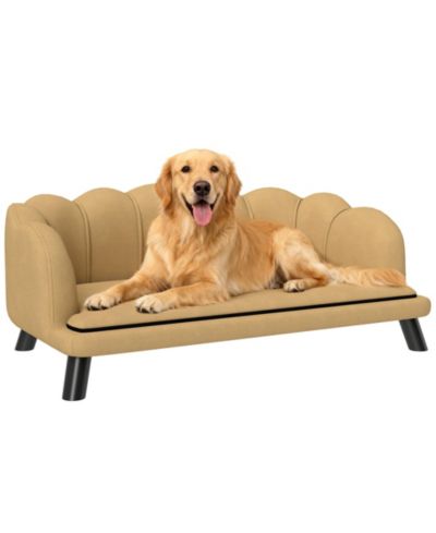 PawHut Velvet Large Dog Couch with Foam Cushioning for M L Dogs,