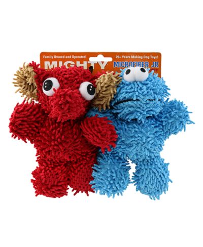 Mighty Jr Microfiber Ball Monster and Elephant 2 Pack, Dog Toy