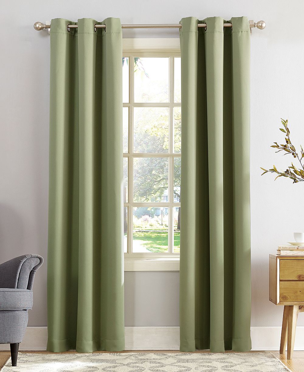 Sun Zero Preston Energy Saving Blackout Grommet Curtain Panel