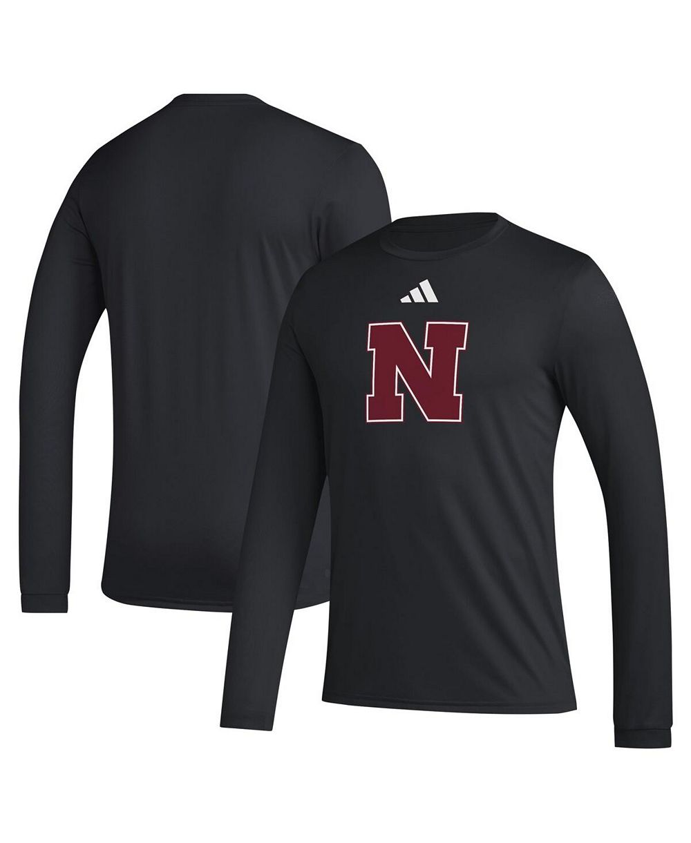 Adidas Men's Black Nebraska Huskers Primary Locker Logo Pre-Game Long Sleeve T-Shirt
