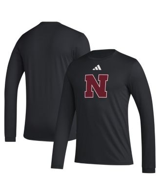 Мужская футболка adidas Black Nebraska Huskers Primary Locker Logo Pre-Game Long Sleeve
