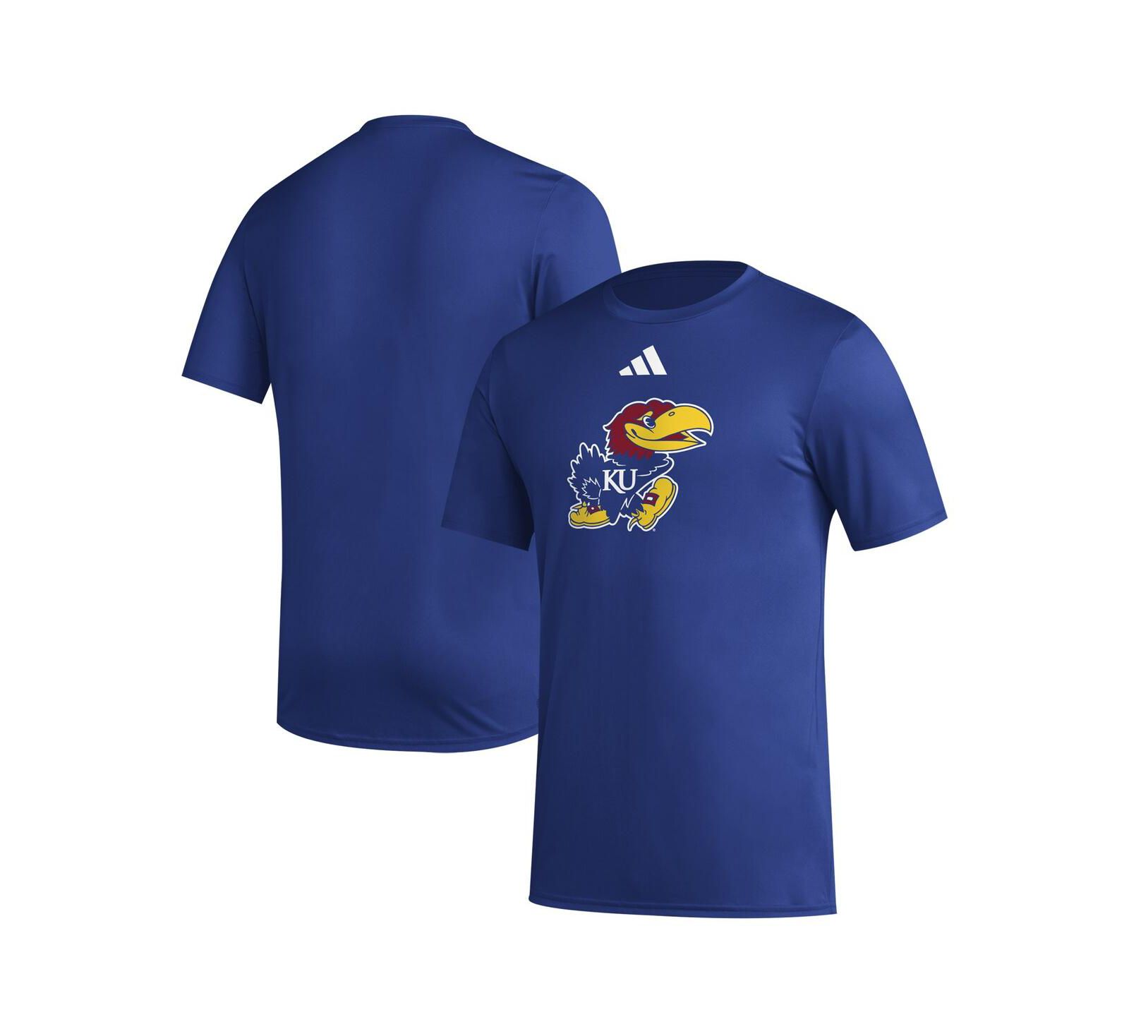 Adidas Men's Royal Kansas Jayhawks Primary Locker Logo Pre-Game AEROREADY T-Shirt